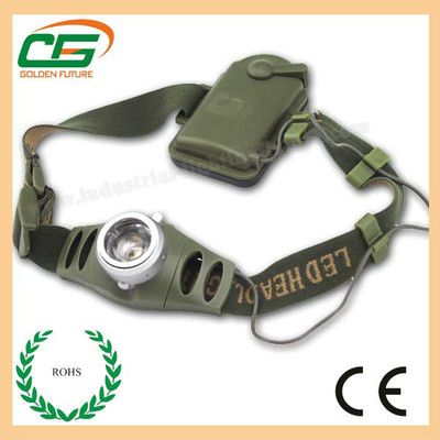 Antorcha de la cabeza de la prenda impermeable de 3W del CREE del poder más elevado recargable con el plástico Shell del ABS