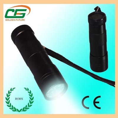 Pequeña linterna de alta potencia negra con las pilas AAA de 3pcs 1.5V