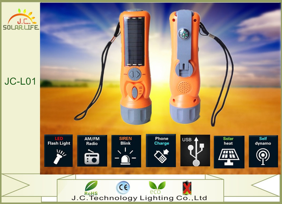Linterna llevada recargable multifuncional portátil de la emergencia con la radio de FM