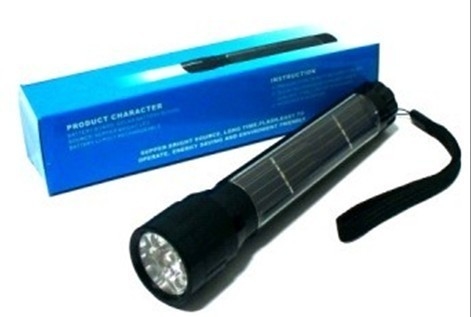 alta calidad 0.225W Solar powered luces recargable llevaron aluminio linternas PP-EFC6074