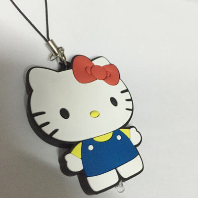 Llavero plástico suave llevado lindo del Hello Kitty del PVC mini para los accesorios del bolso