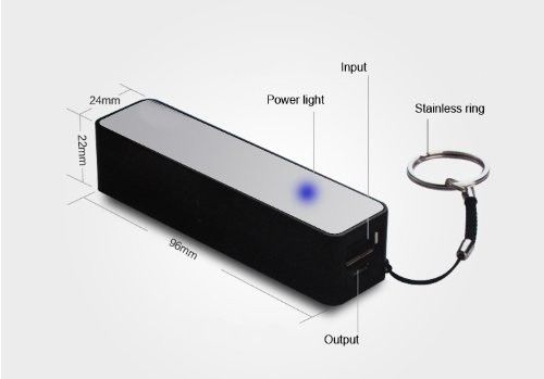 Estación de carga blanca del teléfono celular 2600mAh, cargador de batería portátil del llavero del banco del poder