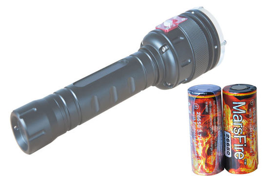 4000LM ennegrecen la antorcha impermeable de la zambullida de MarsFire LED, antorcha que se zambulle del submarino el 100m